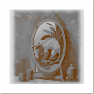 AI generated Pangolin inside mirror Posters and Art